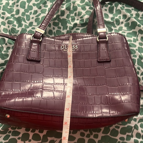 Guess Burgundy Crocodile Crossbody Satchel - Picture 12 of 12